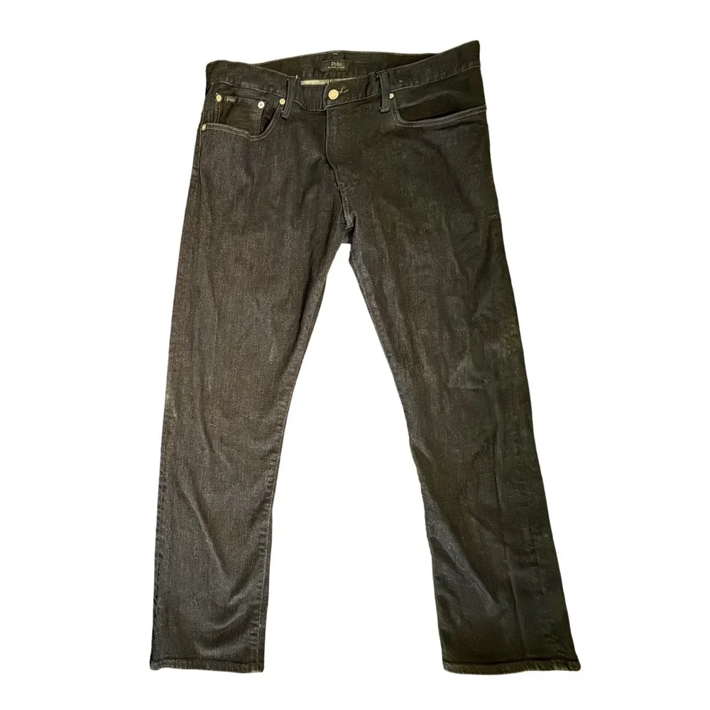 Polo Ralph Lauren Hampton Relaxed Straight Jeans Mens 36x32 Dark Indigo Blue